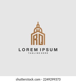 RQ initial monogram real estate logo with imperium style desgn