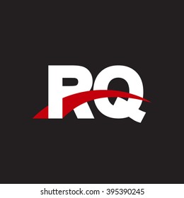 RQ initial overlapping swoosh letter logo white red black background