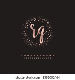 RQ initial signature logo. handwriting logo template vector,