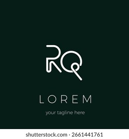 Logotipo del monograma de las iniciales de RQ para la Marca comercial, el negocio, el servicio u otro diseño del logotipo