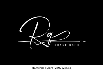 RQ letter beauty handwriting vector logo. 
