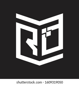 RQ Logo Emblem Monogram With Shield Style Design Template Isolated On Black Background