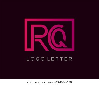 RQ Logo letter design vector with box