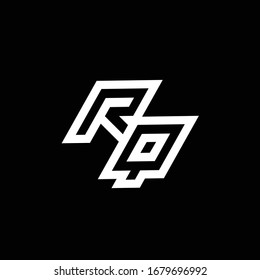 RQ logo monogram with up to down style negative space design template isolated on black background