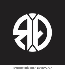 RQ Logo monogram with piece circle ribbon style