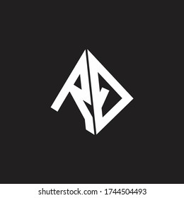 RQ Logo monogram with standout triangle shape ribbon design template