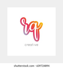 RQ logo, vector. Useful as branding, app icon, alphabet combination, clip-art.