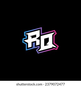 RQ-Logo-Design mit abstraktem Formkonzept in Vektorgrafik