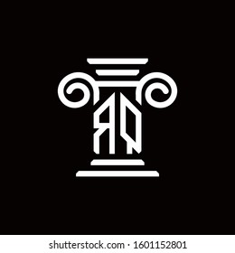 RQ monogram logo with pillar style design template