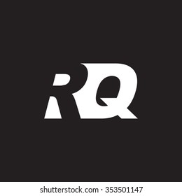 RQ negative space letter logo black background