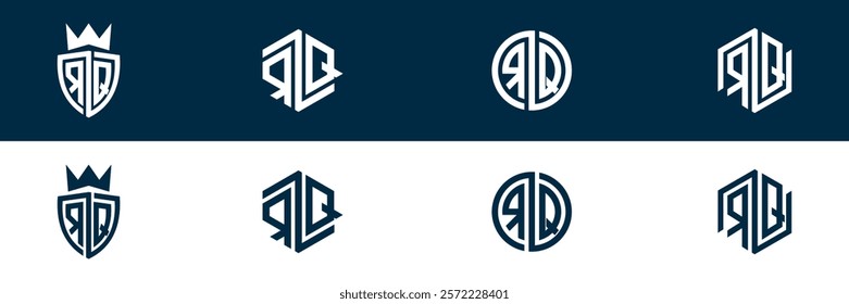 RQ QR letter logo set design