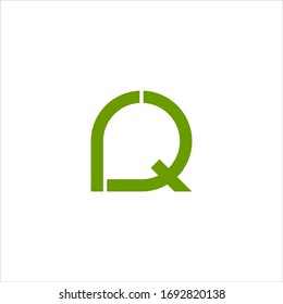 RQ or QR Unique monogram style logo design with green color.