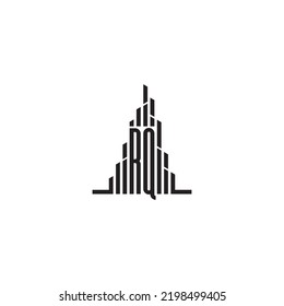 RQ skyscraper initial logo concept in high quality professional design that will print well across any print media