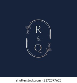 RQ wedding initial logo letters in high quality professional design that will print well across any print media