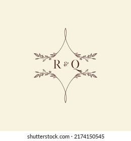 RQ wedding initial logo letters in high quality professional design that will print well across any print media