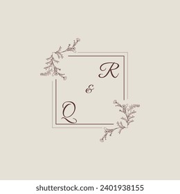 RQ Hochzeits-Quadrat-Monogramm mit hochwertigem professionellen Design, das gut drucken wird