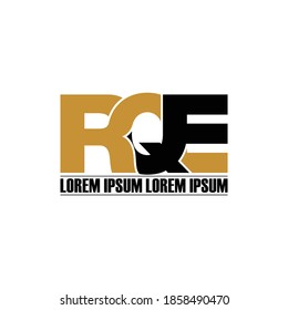 RQE letter monogram logo design vector