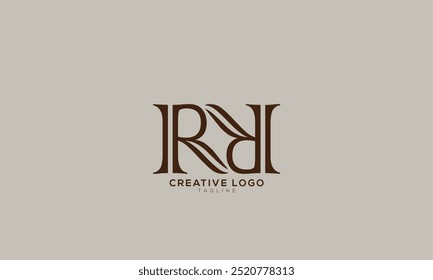 Diseño de logotipo de alfabeto de letra monograma inicial Abstractas RR