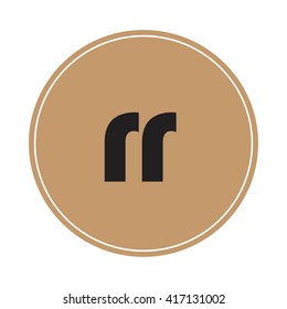 rr brown letters ,abstract background logo, design identity in circle, alphabet letter