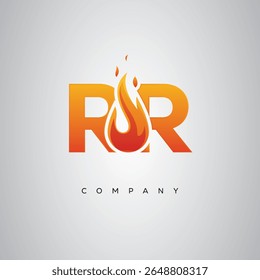 RR Creative Fire Letter Logo Design