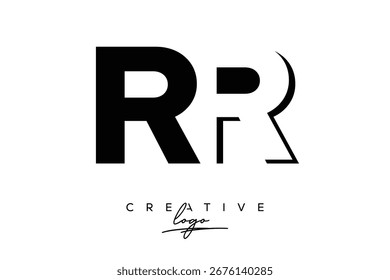 RR Creativo Minimalista Espacio Negativo Logo Latter con Monograma Moderno para Branding y Negocio Lettermark Logo con Letras Iniciales Diseño de Logo para Branding.