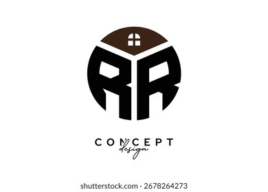 RR Creative Real Estate Monogram Logo Design in Kreisform
