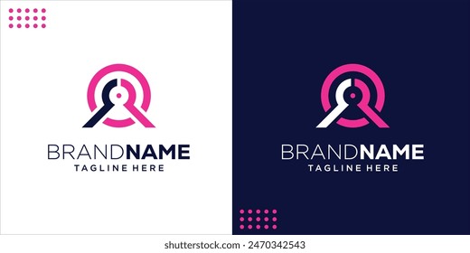 RR Cyber ​​Technology Creative Logo, Design Inspiration, Illustration, Vector