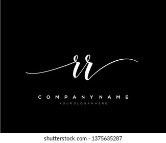 RR handwriting initial  logo vector