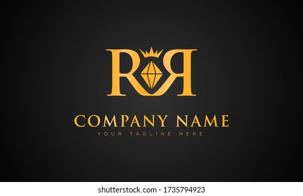 RR initial letter diamond shape logo luxury template