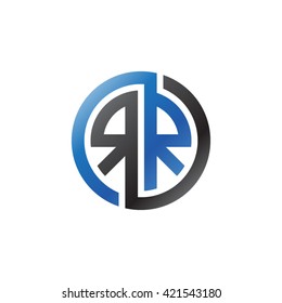 RR initial letters looping linked circle logo blue black