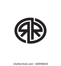 RR initial letters looping linked ellipse monogram logo