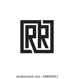 RR initial letters looping linked square monogram logo