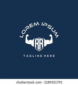 RR initial monogram for fitnes or gym logo with creative style design