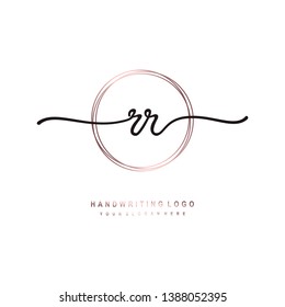 RR initial signature logo. handwriting logo template vector,