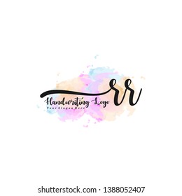 RR initial signature logo. handwriting logo template vector,