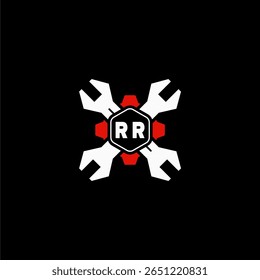 RR Initials Vektor Stok Otomotif Logo Design
