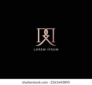 rr letter fashion brand design modern style creative golden wordmark design typography illustration, rr creative, rr luxury lettering