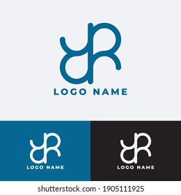 RR letter initials logo template