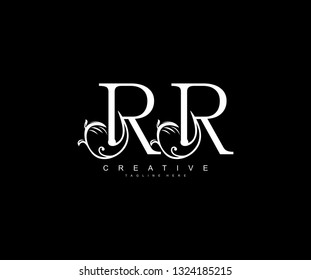 RR letter linked flourishes ornament monogram logotype
