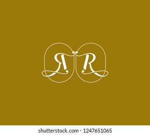 RR Letter Linked Minimalist Prestige Line Emblem Badge Monogram Logotype