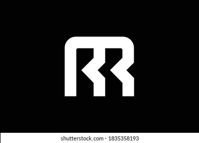 RR letter logo design on luxury background. RR monogram initials letter logo concept. RR icon design. Elegant and Professional letter icon design on black background. RR