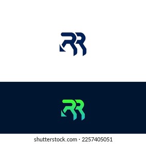 RR letter logo design template elements. Modern abstract digital alphabet letter logo. Vector illustration.
