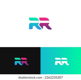 Elementos de plantilla de diseño de logotipo de letras RR. R Logo de la letra digital abstracta moderna. Ilustración vectorial.