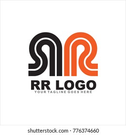 RR letter logo design vector template