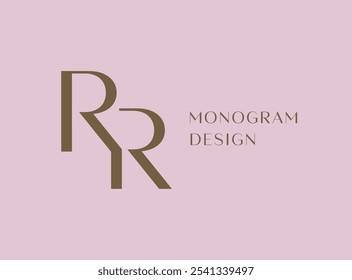 RR letter logo icon design. Classic style luxury initials monogram.