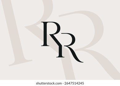 RR letter logo icon design. Classic style luxury initials monogram.