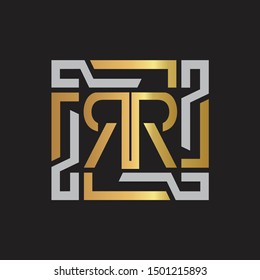 RR Letter logo initial capital monogram with abstract ornament