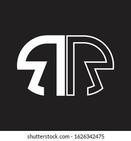 RR Letter logo monogram with oval shape negative space design template