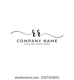 Marca de letra RR o rr diseño del logotipo del vector de caligrafía abstracta