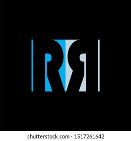 RR Letter monogram with abstrac concept style design